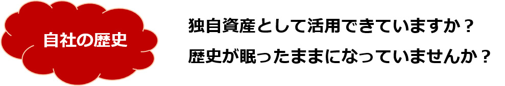 自社の歴史。独自資産として活用できていますか？歴史が眠ったままになっていませんか？